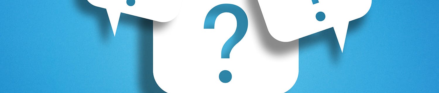 Question,Marks,With,Speech,Bubbles,On,Blue,Background